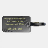 黄色いソフトボールのカスタム ラゲッジタグ (裏面横)