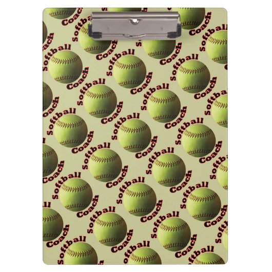 黄色いソフトボールのコーチ クリップボード (正面)