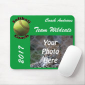 黄色いソフトボールのコーチ マウスパッド (マウス)