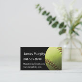 黄色いソフトボールのスポーティ 名刺 (スタンド正面)