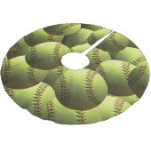 黄色いソフトボールの数々のな球 ブラッシュドポリエステルツリースカート (アングル)