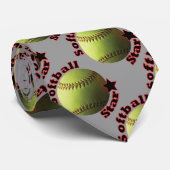 黄色いソフトボールの星 ネクタイ (ロール)