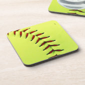 黄色いソフトボールの球 コースター (左側)