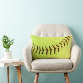 黄色いソフトボールの球 ランバークッション (椅子)