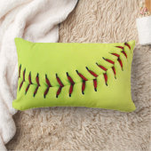 黄色いソフトボールの球 ランバークッション (ブランケット)