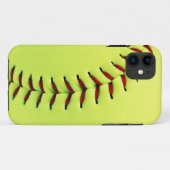 黄色いソフトボールの球 Case-Mate iPhoneケース (裏面(横))