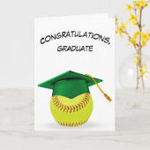 黄色いソフトボールの緑の目盛りキャップ カード (黄色い花)