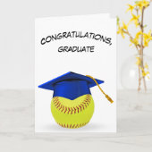 黄色いソフトボールの青い目盛りキャップ カード (黄色い花)