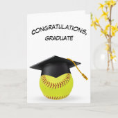 黄色いソフトボールの黒い目盛りキャップ カード (黄色い花)