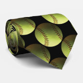 黄色いソフトボールの黒 ネクタイ (ロール)