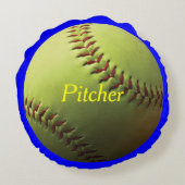 黄色いソフトボール ラウンドクッション (裏面)