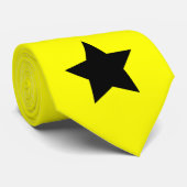 黄色いタイの黒い星 ネクタイ (ロール)