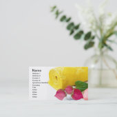 黄色いタオルと石鹸 名刺 (スタンド正面)