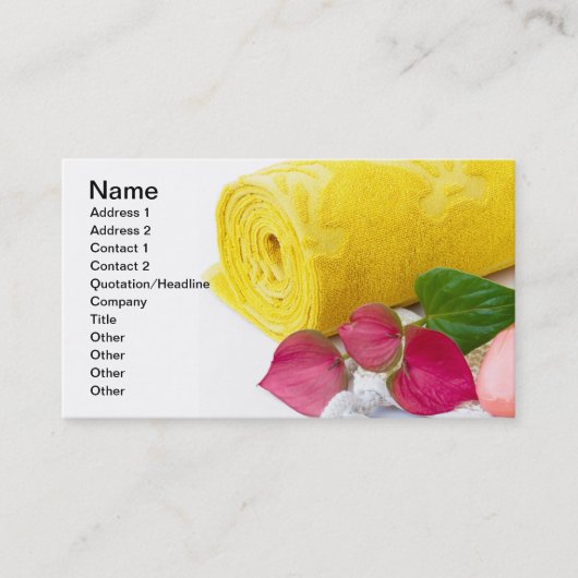 黄色いタオルと石鹸 名刺 (正面)