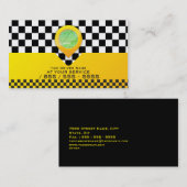 黄色いタクシーの運転者サービス 名刺 (正面/裏面)