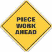 黄色いダイヤモンドの道路標識は前方に働く シール (正面)