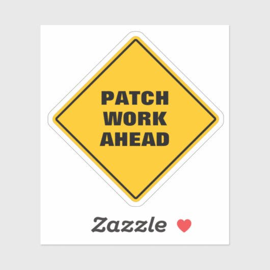 黄色いダイヤモンドの道路標識パッチが前方でおもしろい機能 シール (シート)