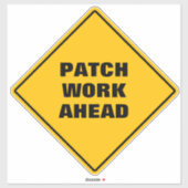 黄色いダイヤモンドの道路標識パッチが前方でおもしろい機能 シール (シート)