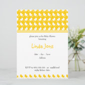 黄色いダッキーの列のベビーシャワーの招待 招待状 (スタンド正面)