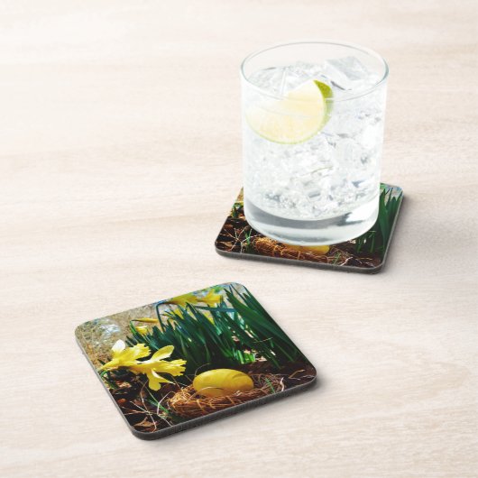 黄色いダッフォジルと黄色いイースター卵 コースター (右側)