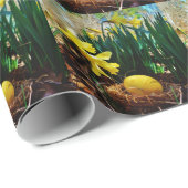 黄色いダッフォジルと黄色いイースター卵 ラッピングペーパー (ロールコーナー)