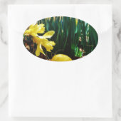 黄色いダッフォジルと黄色いイースター卵 楕円形シール (バッグ)