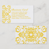 黄色いダマスク織パターン 名刺 (正面/裏面)