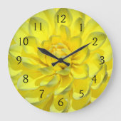 黄色いダリア ラージ壁時計 (正面)