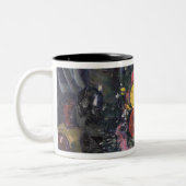 黄色いダリア、c.1873のポールセザンヌ|の花束 ツートーンマグカップ (左)