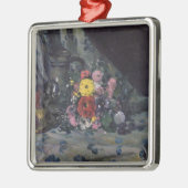 黄色いダリア、c.1873のポールセザンヌ|の花束 メタルオーナメント (左)