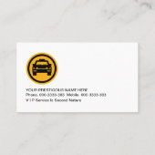 黄色いチェックボックスタクシー運転手 名刺 (裏面)