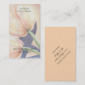 黄色いチューリップの水彩画の花の名刺 名刺 (正面/裏面)