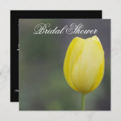 黄色いチューリップの花のブライダルシャワーの招待状 招待状 (正面/裏面)