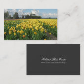 黄色いチューリップの花分野の風車の景色 名刺 (正面/裏面)