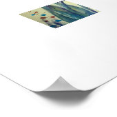 黄色いチューリップの花束3枚 ポスター (角)