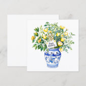 黄色いチューリップの花束。誕生日 シーズンカード (正面/裏面)