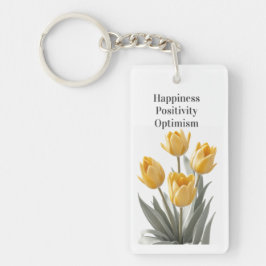 黄色いチューリップの花 キーホルダー