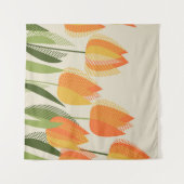 黄色いチューリップの花 タペストリー (正面(横))