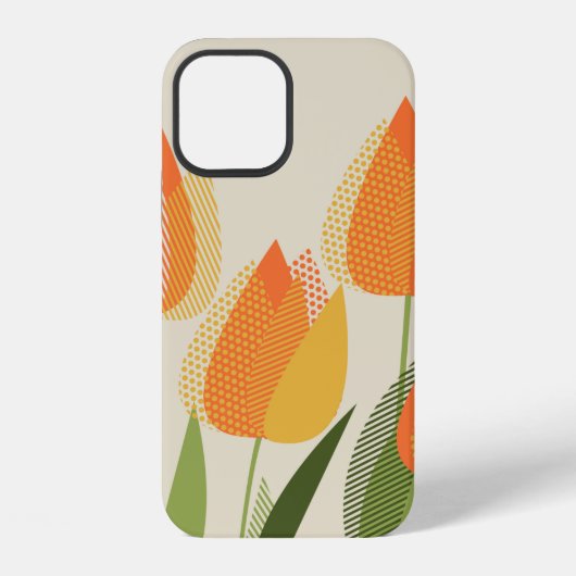 黄色いチューリップの花 iPhoneケース (裏面)