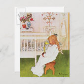 黄色いチューリップを持つリスベート ポストカード (正面/裏面)