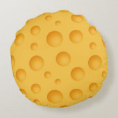 黄色いチーズパターン ラウンドクッション (裏面)