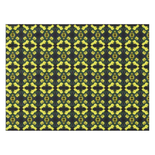 黄色いツツツジの花抽象芸術 テーブルクロス (正面(横))