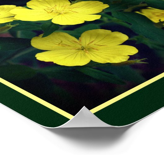 黄色いツツツジの花抽象芸術 ポスター (角)