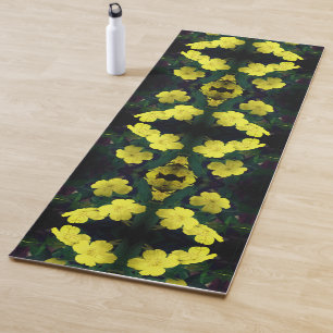 黄色いツツツジの花抽象芸術 ヨガマット