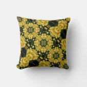 黄色いツツノギクの花抽象デザイン枕 クッション (正面)