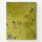 黄色いテクスチャプリント付きスパイラルノートブックカバー ノートブック (裏面)