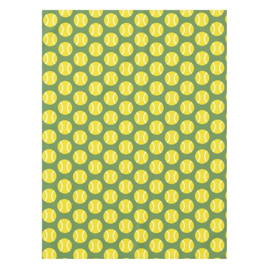 黄色いテニス・ボールパターン子供の誕生会 テーブルクロス (正面)