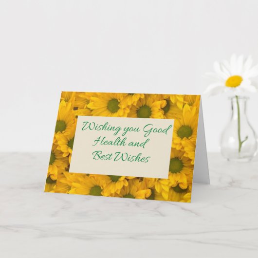 黄色いデイジーが元気 カード (小さな植物)