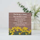 黄色いデイジーの結婚式招待状 招待状 (スタンド正面)