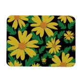 黄色いデイジーの花と葉緑の磁石 マグネット (横)